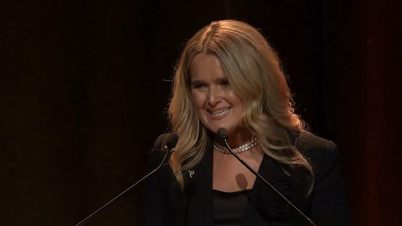 Jade George speaking at the lectern at the 2026 National Gala Awards.