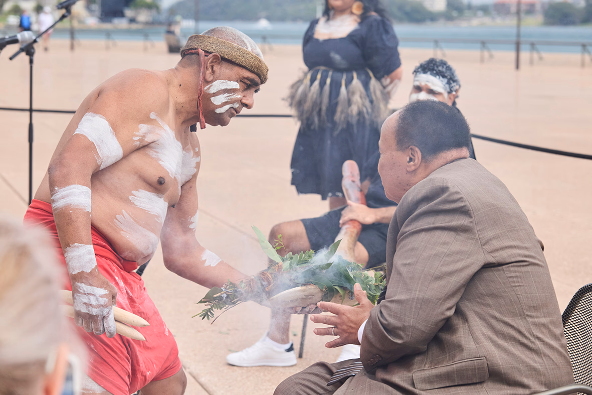 Welcome to Country and Smoking Ceremony at the Sydney Opera House