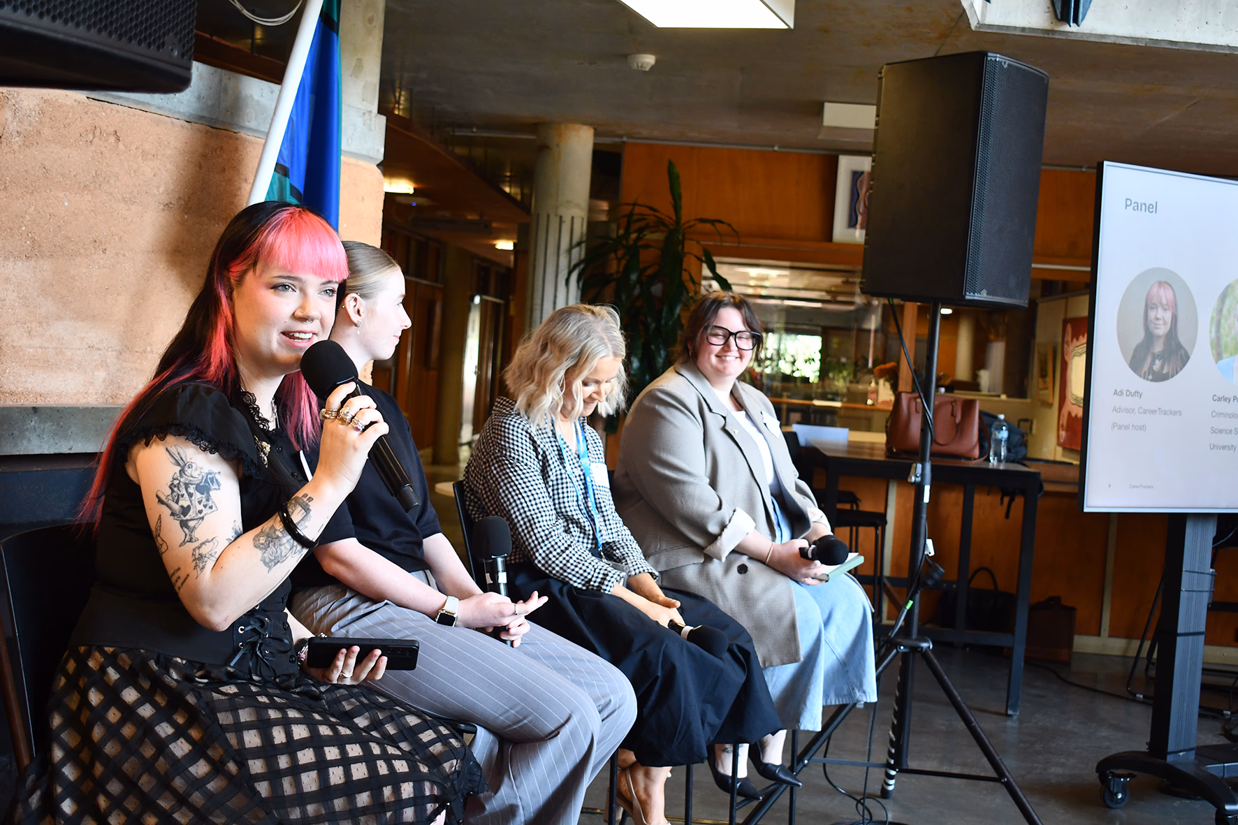 Panel discussion at the University of Newcastle CareerTrackers MOU launch
